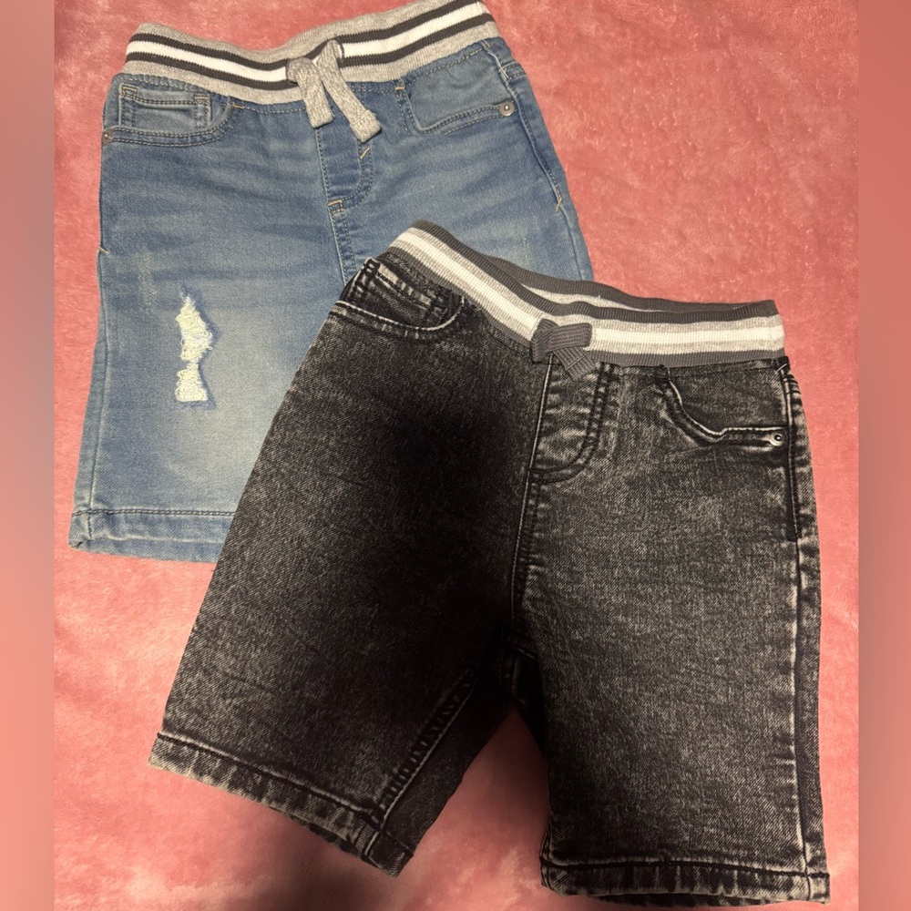 Wonder Nation Kids Denim Shorts - Blue and Black